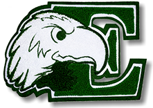 Chenille  E with Eaglehead mascot patch